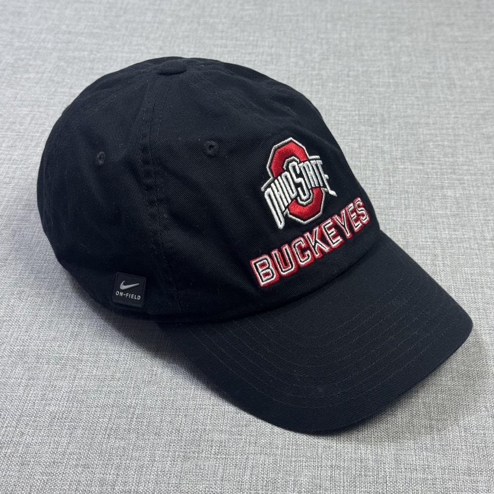 Nike Ohio State Buckeyes Hat Cap Strap Back Mens One Size Black NCAA Football